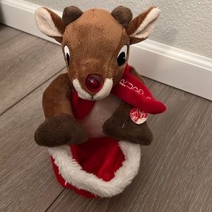 Christmas Toy Animated Peek-A-Boo Rudolph Plush Toy.